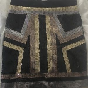Bebe Sequined Mini Skirt
